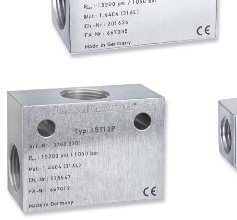 Tees — High pressure — 65,000 psi