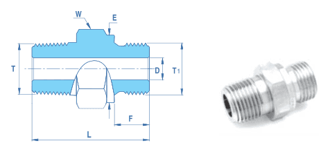 Hex Nipple NPT To BSPP