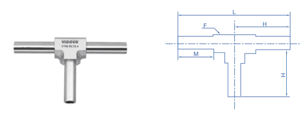 Long Tee — UPS face seal