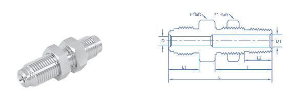 Male NPT Bulkhead Connector — UPS face seal