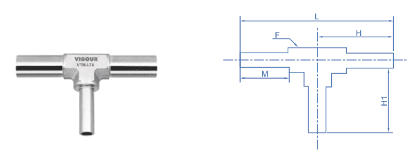 Reducing Long Tee — UPS face seal