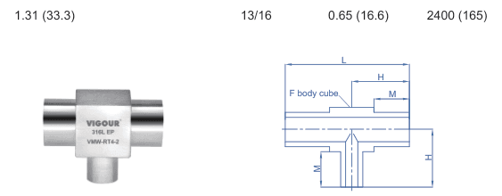 Reducing Tee — UPS face seal