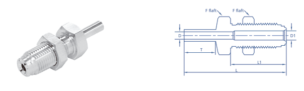 Tube Butt Weld Bulkhead Connector   ① — UPS face seal